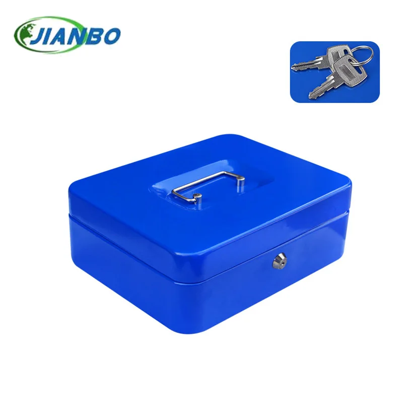 New Portable Steel Lock key Cash Money Safe Security Box China For School Office Keys Lockable Coin Outdoor White Storage Items