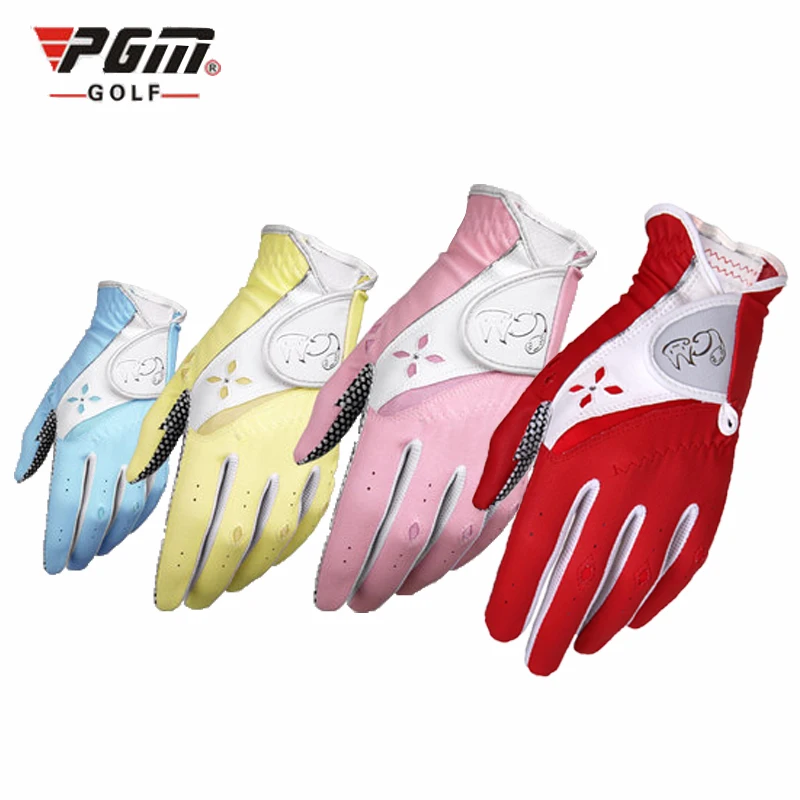 Новые 1 пара перчатки для гольфа PGM Женские Дышащие Нескользящие перчатки из овечьей кожи с левой правой рукой спортивные аксессуары для гольфа