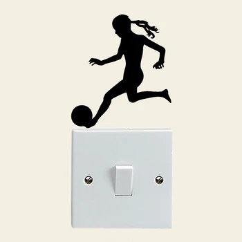 

Soccer Girl Accessories Wall Sticker Light Switch Decal Vinyl Home Decor 6SS0354