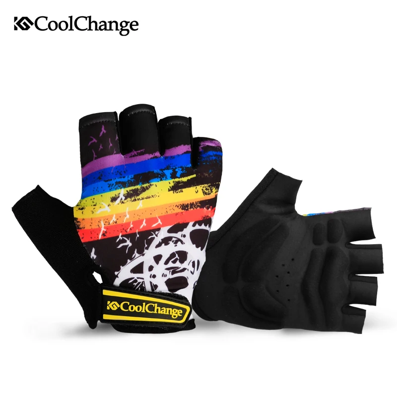 CoolChange Cycling Gloves Half Finger Mens Women's Summer Bike Bicycle Gloves Nylon Sport Mountain Bike Gloves Guantes Ciclismo