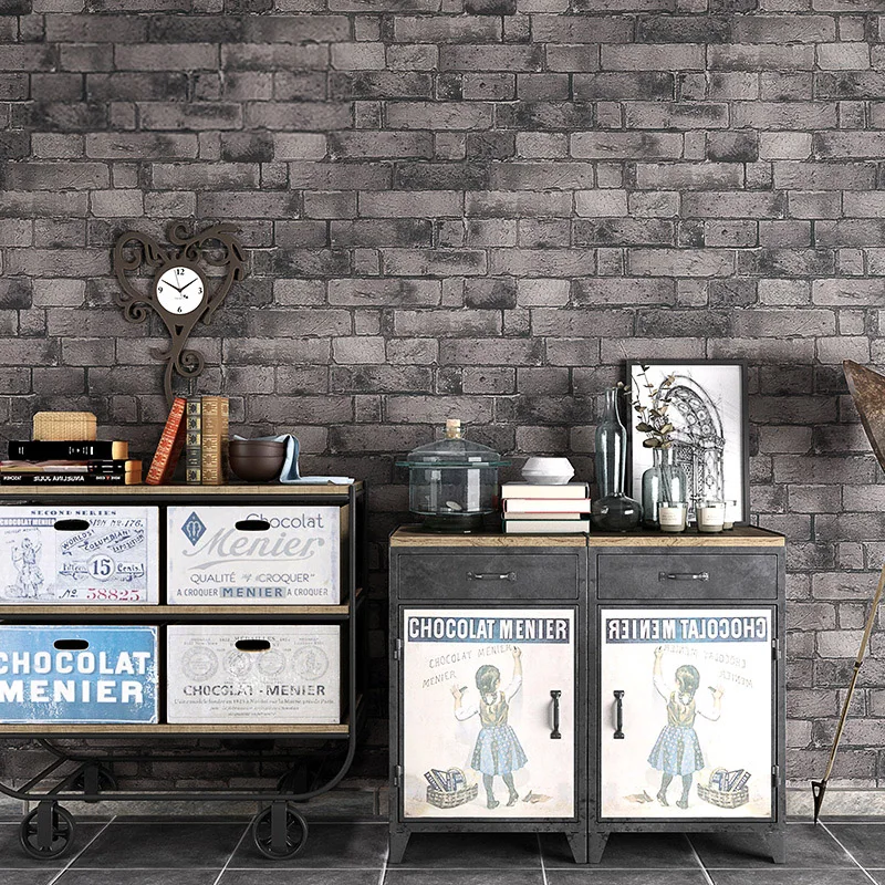 

Vintage Wallpaper 3D Embossed Brick Wall Paper Living Room Clothing Store Restaurant Background Wall Covering Stone Wallpaper 3D