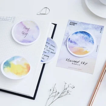 

24 pcs/Lot Stained sky memo note Post marcador stickers diary book planner tag scrapbooking Office School supplies F911