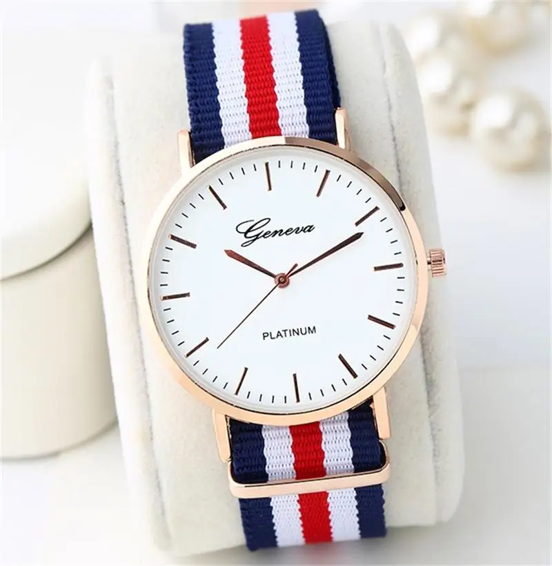 

New arrival,Free ship! Nylon fabric webbing band,silver alloy round case,two hands display,Gerryda fashion woman quartz watches