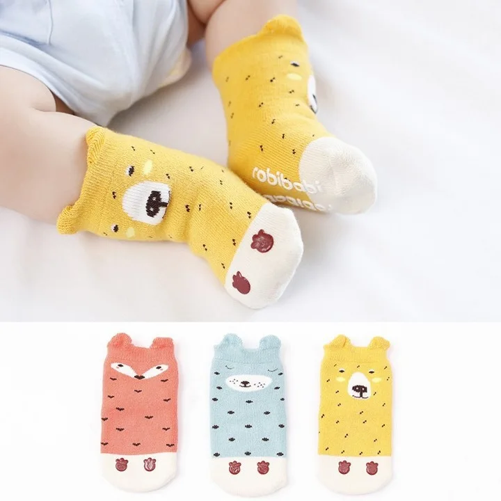 

HU&JUBER 1 Pair Unisex Lovely Cute Cartoon Kids Baby Socks Girl Boy Baby Toddler Socks Animal Infant Soft Cotton Socks 0-3 Y