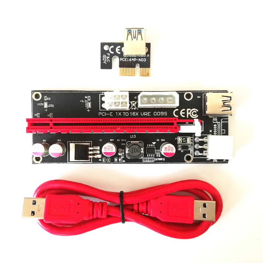 Новейший VER 009 S Riser PCI E PCIe удлинитель express Card 1x до 16x 6pin 4pin molex светодиодный LED для BTC|usb