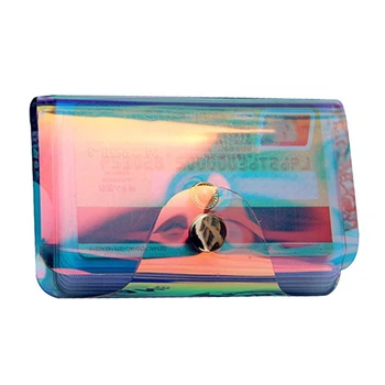 

Fashion Hologram Clear Transparent Bag Case Organizer Credit Card Holder