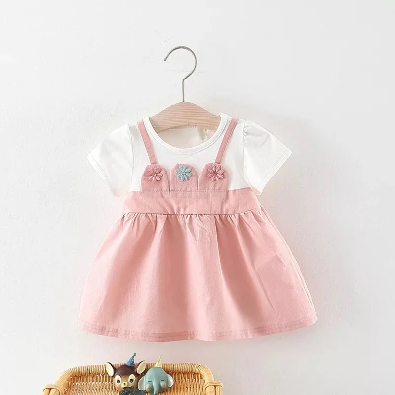 BNWIGE/летнее платье с короткими рукавами для маленьких девочек; платье на крестины и День рождения; платья для новорожденных; повседневная одежда для детей - Цвет: 1