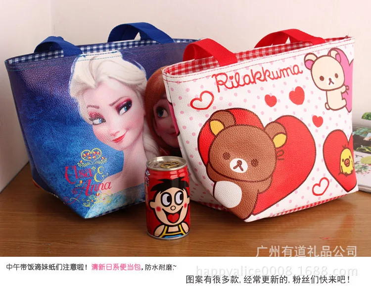 Disney cartoon Frozen children bag student Elsa waterproof package girl boy kid portable bag Storage lunch box handbag princess