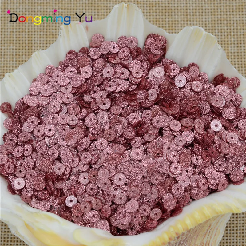 

1500pcs 4mm Champagne Pink Round loose Sequins Paillettes GLITTER POWDER for wedding decoration,garments patches Sewing craft