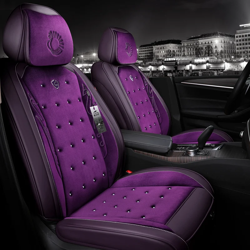Car seat cover studded rhinestone car styling seat cushion for Peugeot