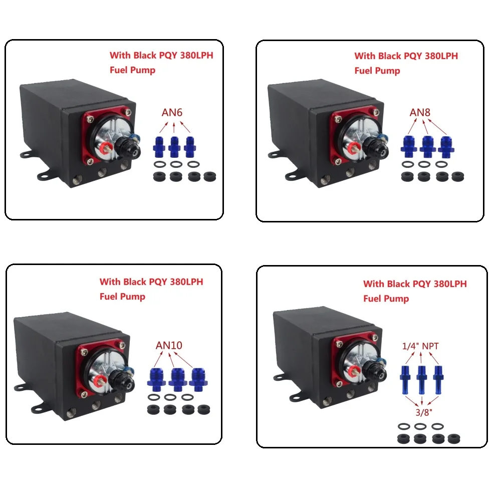 60 мм порт топливный насос перенапряжения бак маслоуловитель совместим с 044 топливный насос или 380 л/ч черный PQY топливный насос AN6 AN8 AN10 фитинг