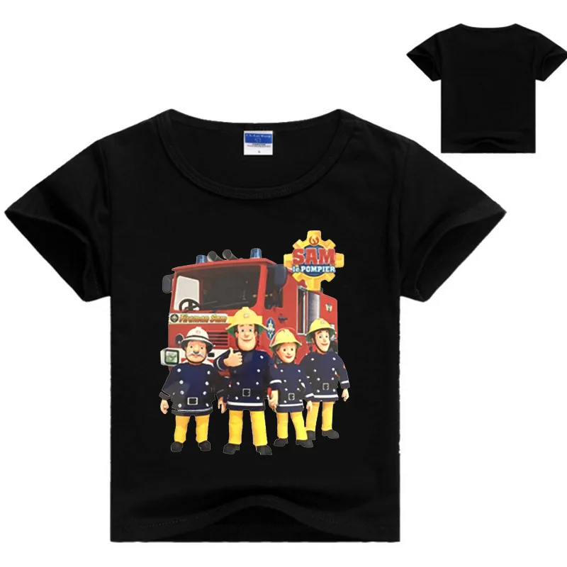 Boys Girls Fireman Sam T Shirt Kids Brandweerman Sam Short Sleeve