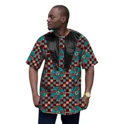 Новые поступления Для мужчин одежда модные африканские Топы Дашики одежда принт и черный короткий рукав человек футболка Африка фестиваль