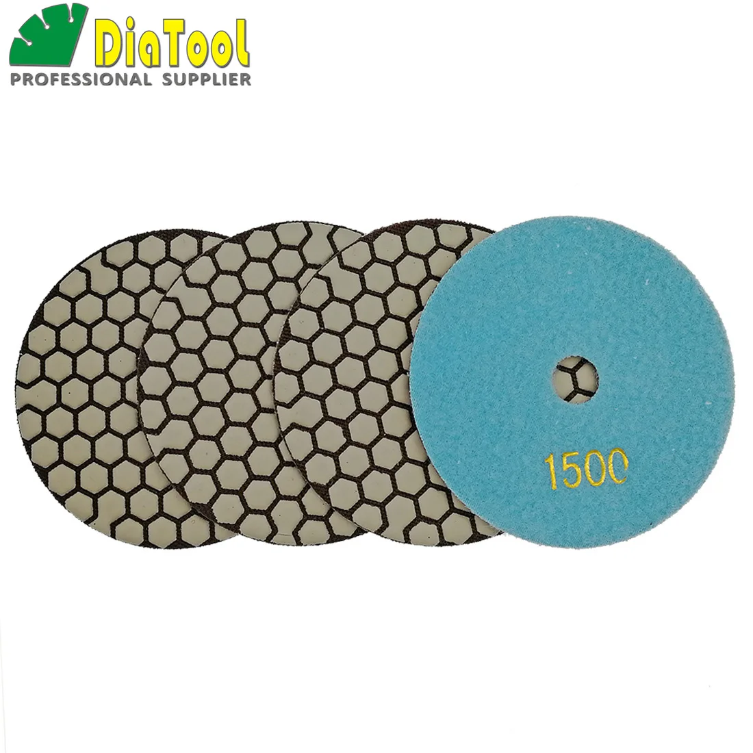 DIATOOL 4"/100mm Dry Diamond flexible polishing pad 1500 resin bond