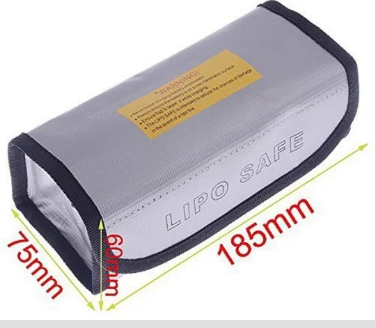 

3pcs Fireproof Lipo Battery Safety Guard Charge Bag 185*60*75mm Free Track Shipping
