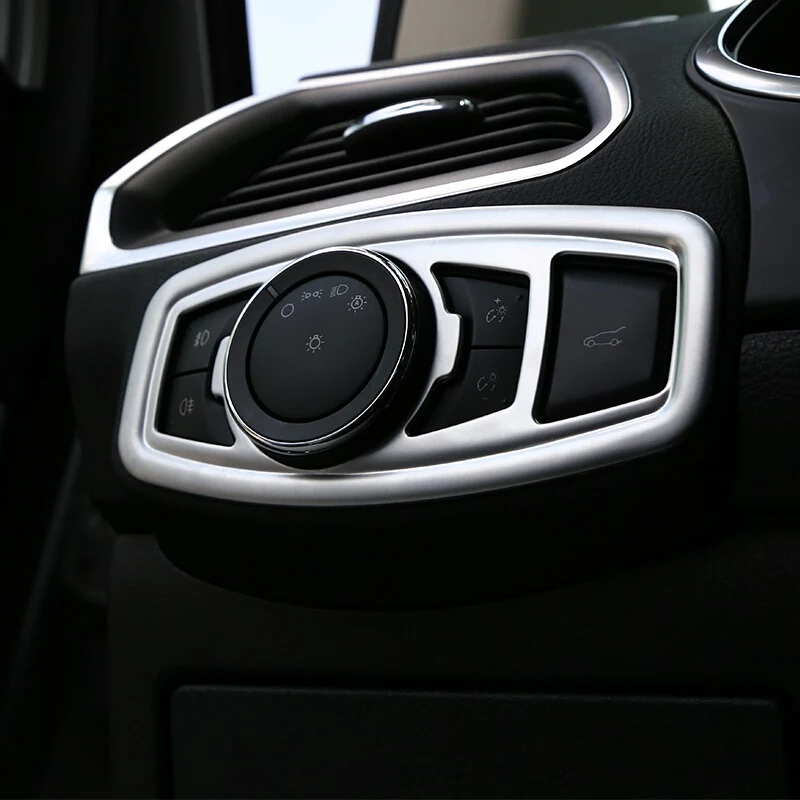 

For Ford EDGE 2015 2016 2017 2018 ABS Matte car detector styling front fog light switch inner cover Trim frame lamp panel 1pcs