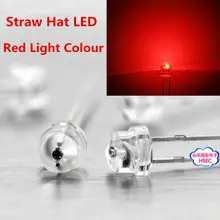 1000 шт., 5 мм(4,8 мм), светодиодный светильник в виде соломенной шляпы, красный светодиод, 5 мм, красный светодиодный светодиод
