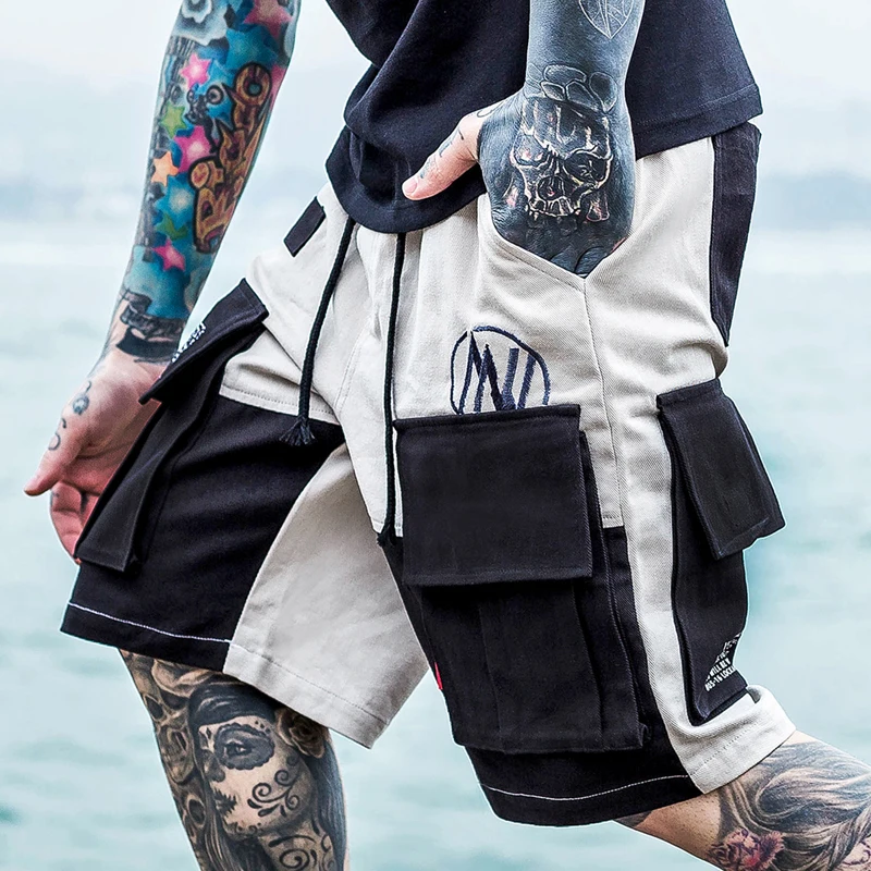 Тренд мужские короткие штаны мужские уличные карго шорты брюки мужские s хип хоп повседневные шорты с несколькими карманами мужские свободные шорты с буквами