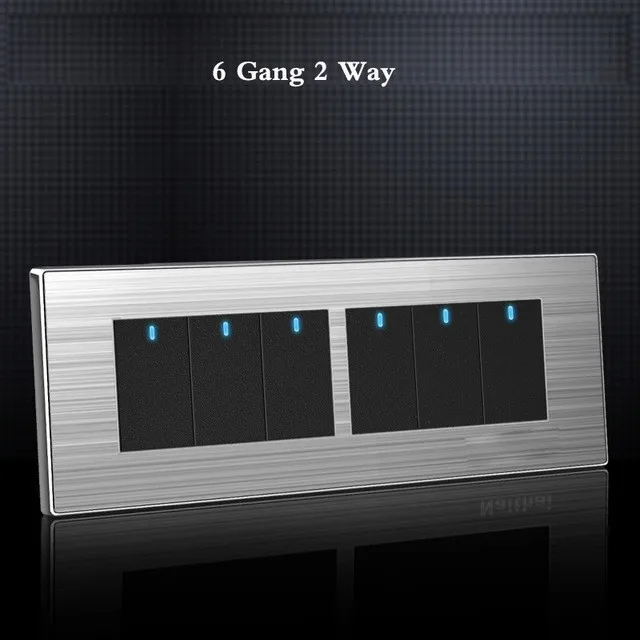 Interruptor De Luz De Lujo 6 Gang 2 Way Interruptor De Pared