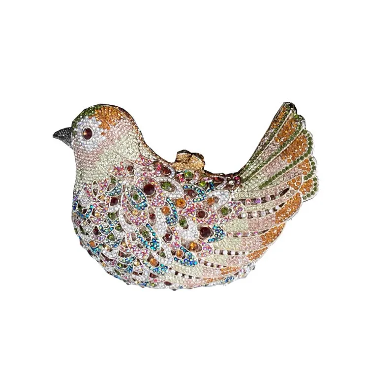 New Crystal Bird Clutch Purse Small Animal Clutch Bags for Womens