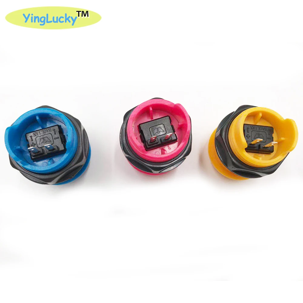 50pcs 1 팩 아케이드 버튼 크롬 28mm 너트 게임 푸시 버튼 플레이어 시작 버튼 게임 액세서리 아케이드 버튼 라이트