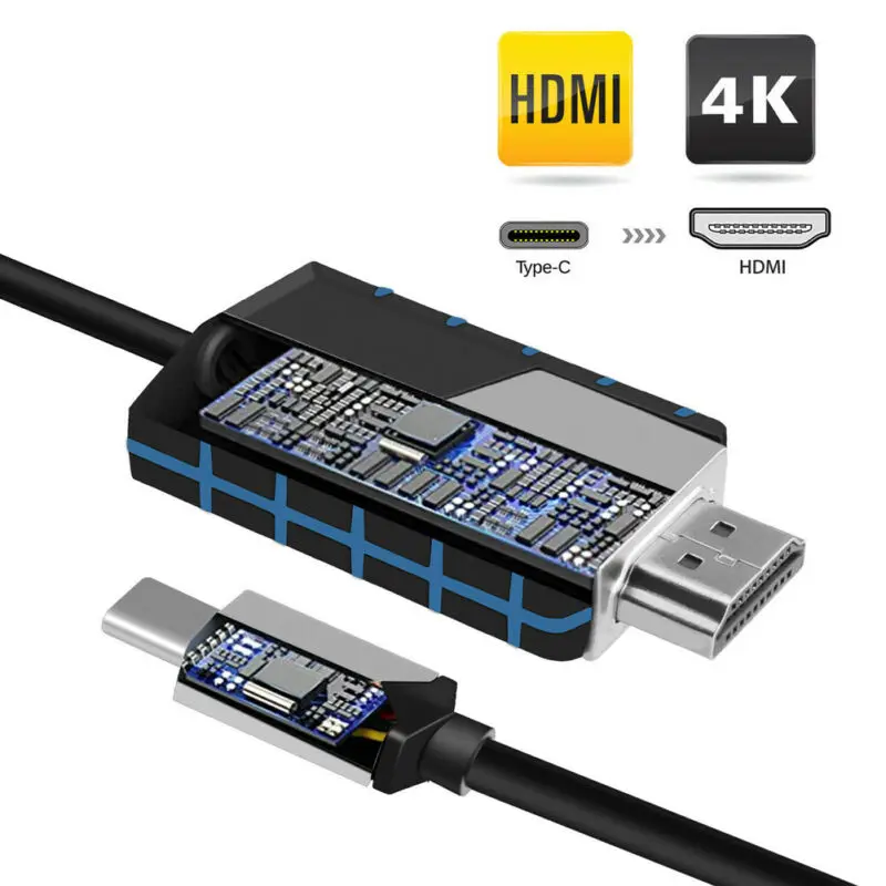 

For Samsung Galaxy S10 S9+ Macbook Type-C USB-C to HDMI HDTV 4K Cable Adapter