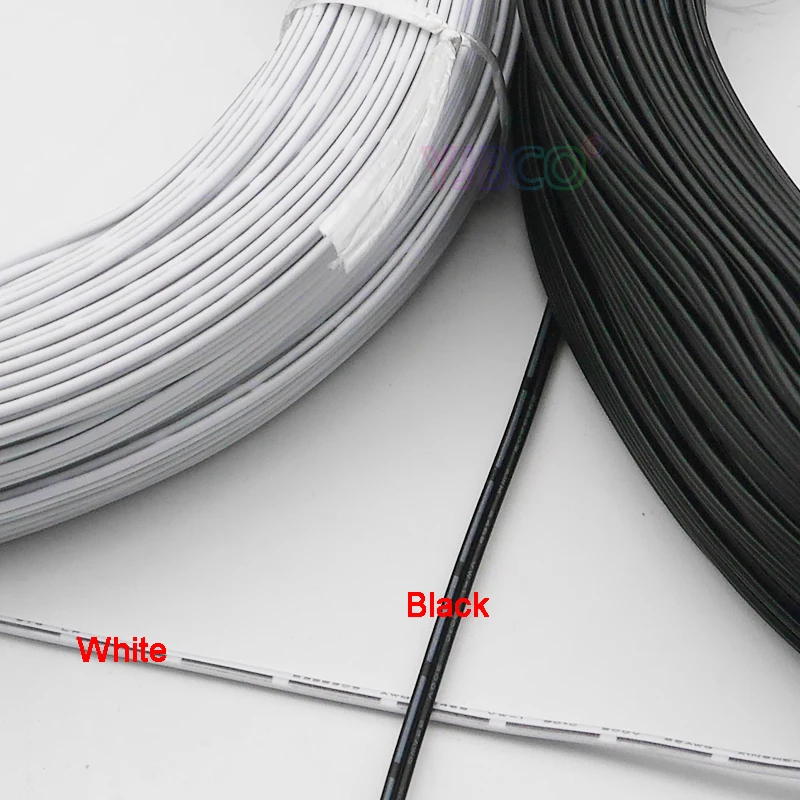 100 м/лот AWG22 2Pin 3A Номинальный Электрический светодиодный кабель изолированный белый/черный светодиодный удлинительные шнуры для электроники