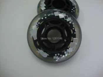 

8 wheels! Free shipping! Skate wheels / Transparent PU roller wheel 76 mm 80a