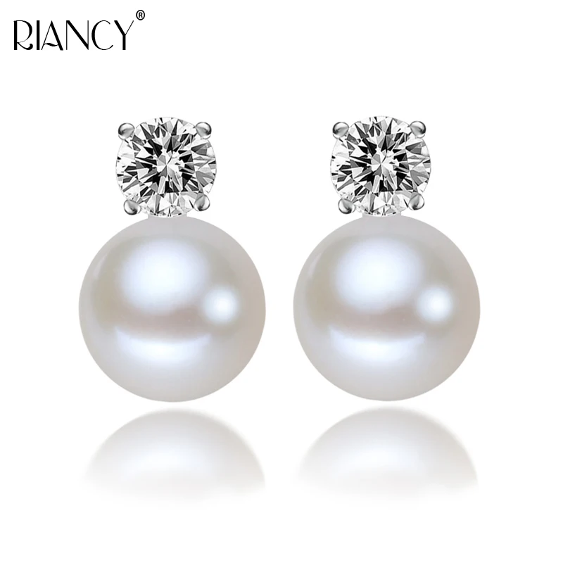 

Fashion Rose red zircon Pearl Earrings Pearl Jewelry 925 sterling silver earrings Charms Simple Earrings for women with gift box