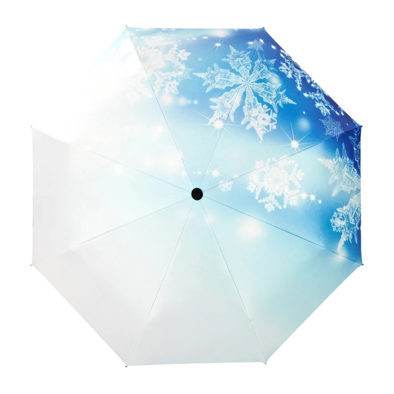 Sombrilla de copo de nieve de moda 2018 para Anti UV Durable 3 Paraguas automático plegable a prueba de viento Parasol femenino|Paraguas| -