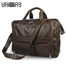Men’s business bag handbag genuine leather large capacity brand high-grade quality cow leather laptop bag 17 inch luggage bag
