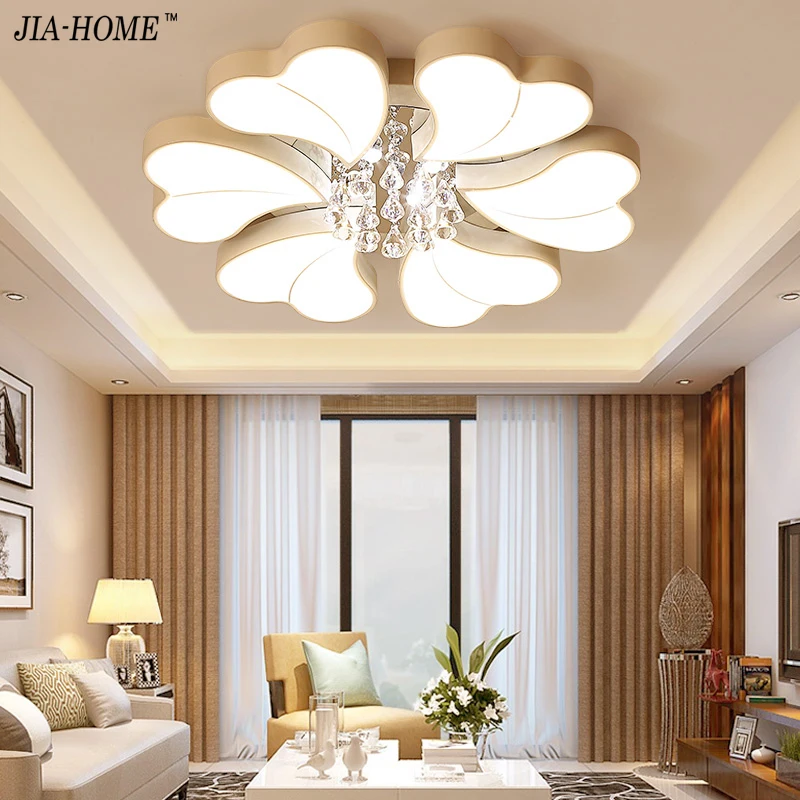 

Led ceiling lights with crystal sweetheart around and white surface dimmer or switch for sitting room or bedroom