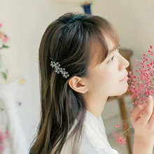 1 шт. кристалл горный хрусталь заколки для волос для женщин аксессуары для волос цветной металлический заколки для волос головной убор заколка красота цветочный головной венок