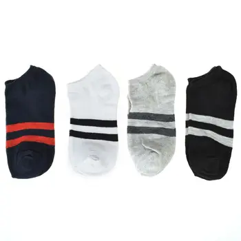 

Harajuku Kawaii Striped Funny Socks Concise Style Stripe Ankle Crew Mens Cotton Socks low cut Casual Color 1 Pair