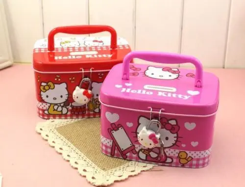 Новая Металлическая Копилка hello kitty, копилка для детей, копилка для девочек, коробка w/Lock YE 88