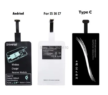 

100pcs Universal Qi Wireless Charger Receiver Adapter Receptor Receiver Pad Coil for iphone 7 6 plus Android Phone Micro USB