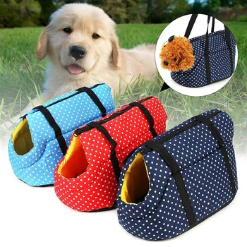

Pet Carrier Bag Pad Nylon Waterproof Travel Zip Lock Go Out Portable Sponge Pet Backpack Fashion Small Dot-slung Pet Bag