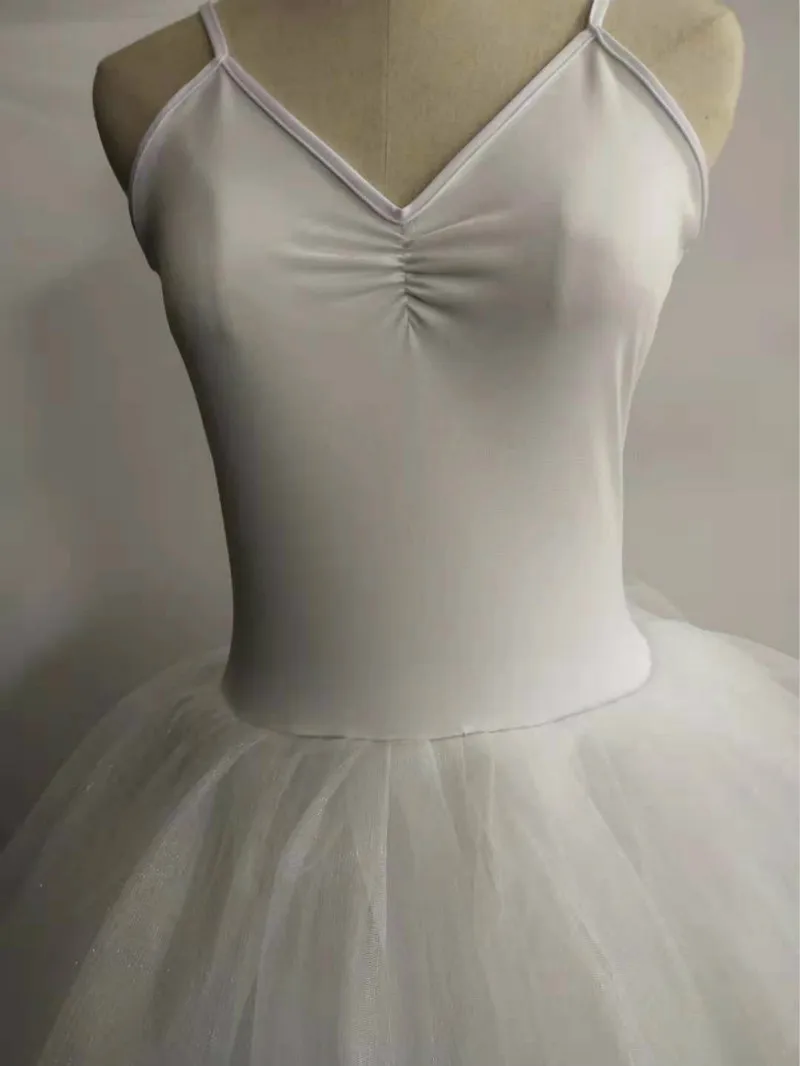 White Black Swan Ballet Costume For Women Adult Child Sleeveless Backless Professional Long Tutu Gymnastics Leotard For Girls ballet leotard ballet dress girls dance costumes