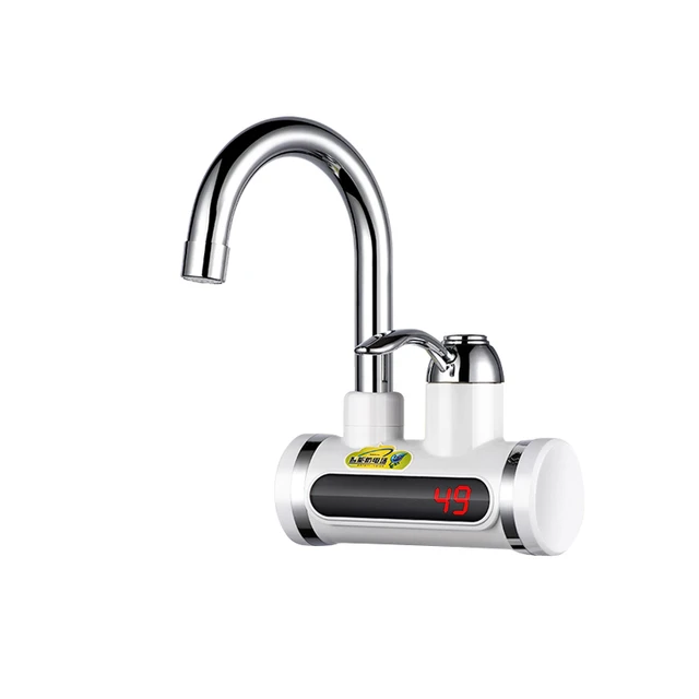 Instant Tankless Electric Hot Water Heater Faucet with LCD Temperature Display Instant Water Heater for Kitcthen Bathroom 220V