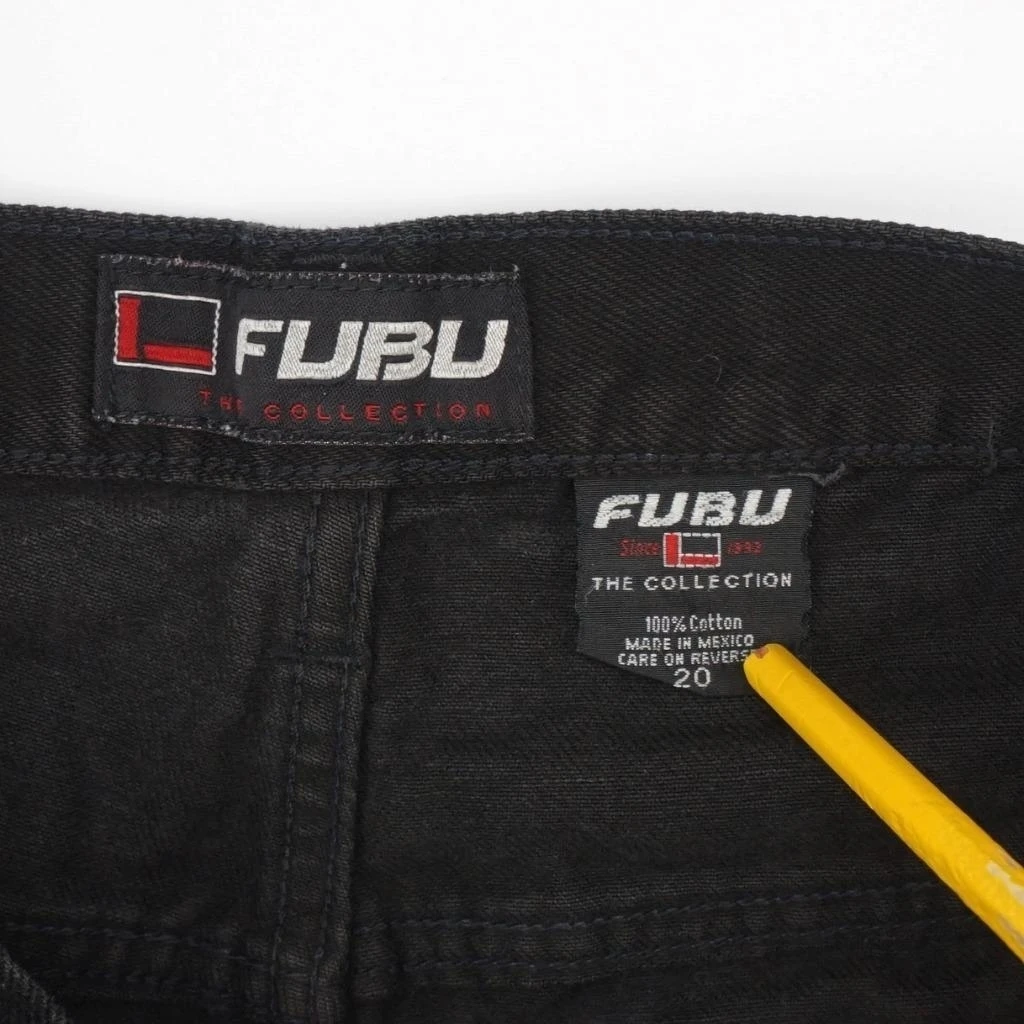 FUBU The Collection Jeans Black Denim Womens Sz20 32x31 (5)