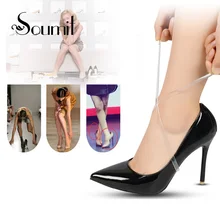 

5 Pairs High Quality 58CM Invisible Elastic Transparent Ankle Shoes Bands Shoelace with Button Safety Clip for High Heel Shoes