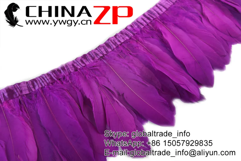 7 Fuchia Goose Nagoire Satinettes Feather Trim for Clothes Decorations (5)