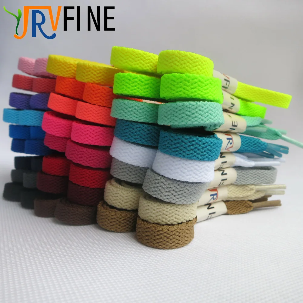 

YJRVFINE 1 Pair Super Quality 24 Colors Flat Shoe laces 5/16" Wide Shoelaces for Athletic Running Sneakers Shoes Boot Strings