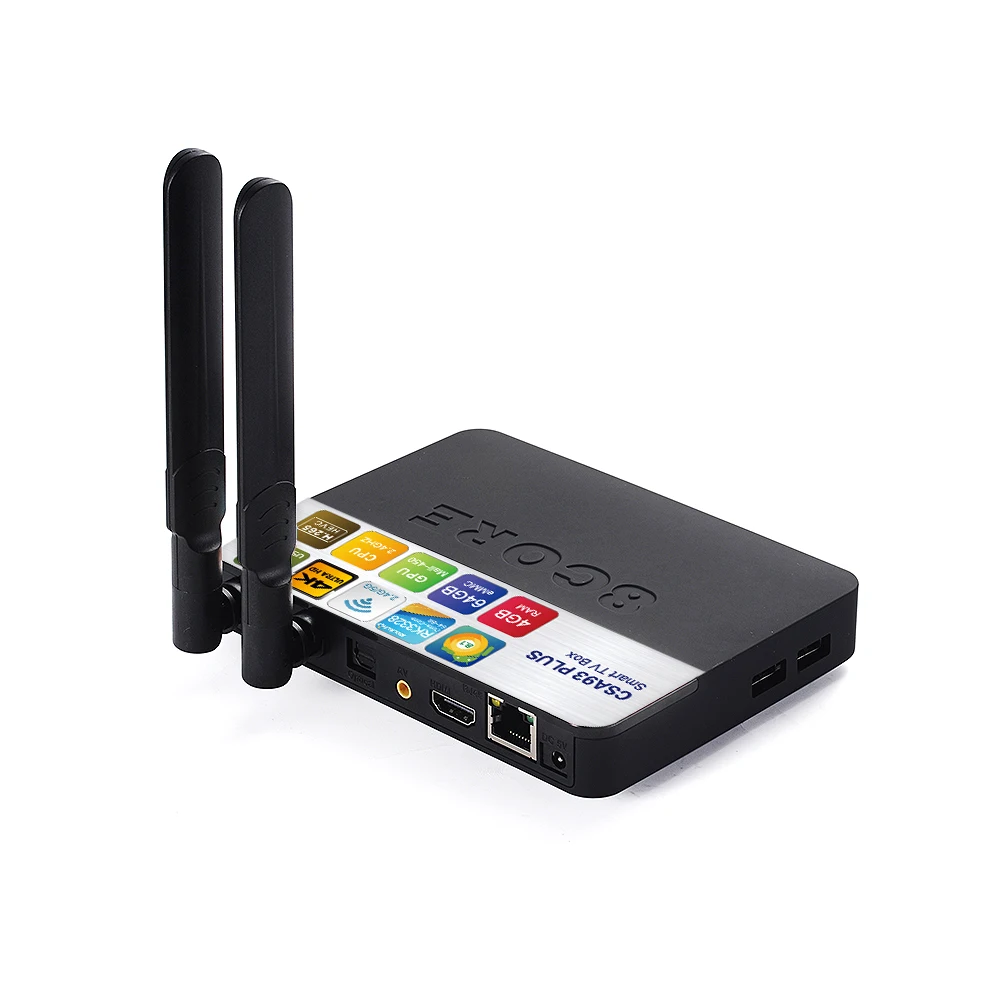 Android 8,1 CSA93 PLUS tv Box 2,4G+ 5G WiFi Bluetooth 4,0 4G ram 64G eMMC HDMI RK3328 четырехъядерный H.256 4 k UCD Google ТВ-приставка