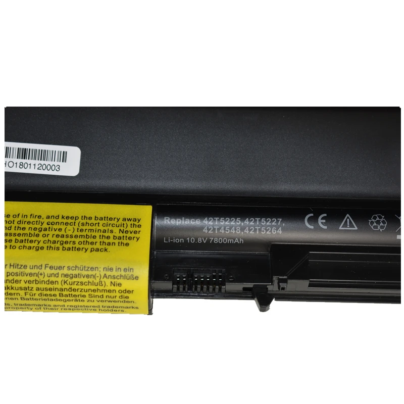 HSW 7800MAH Аккумулятор для ноутбука IBM Thinkpad R61 R61i T61 T61p (14 1 &quotширокоформатный) Lenovo R400 T400