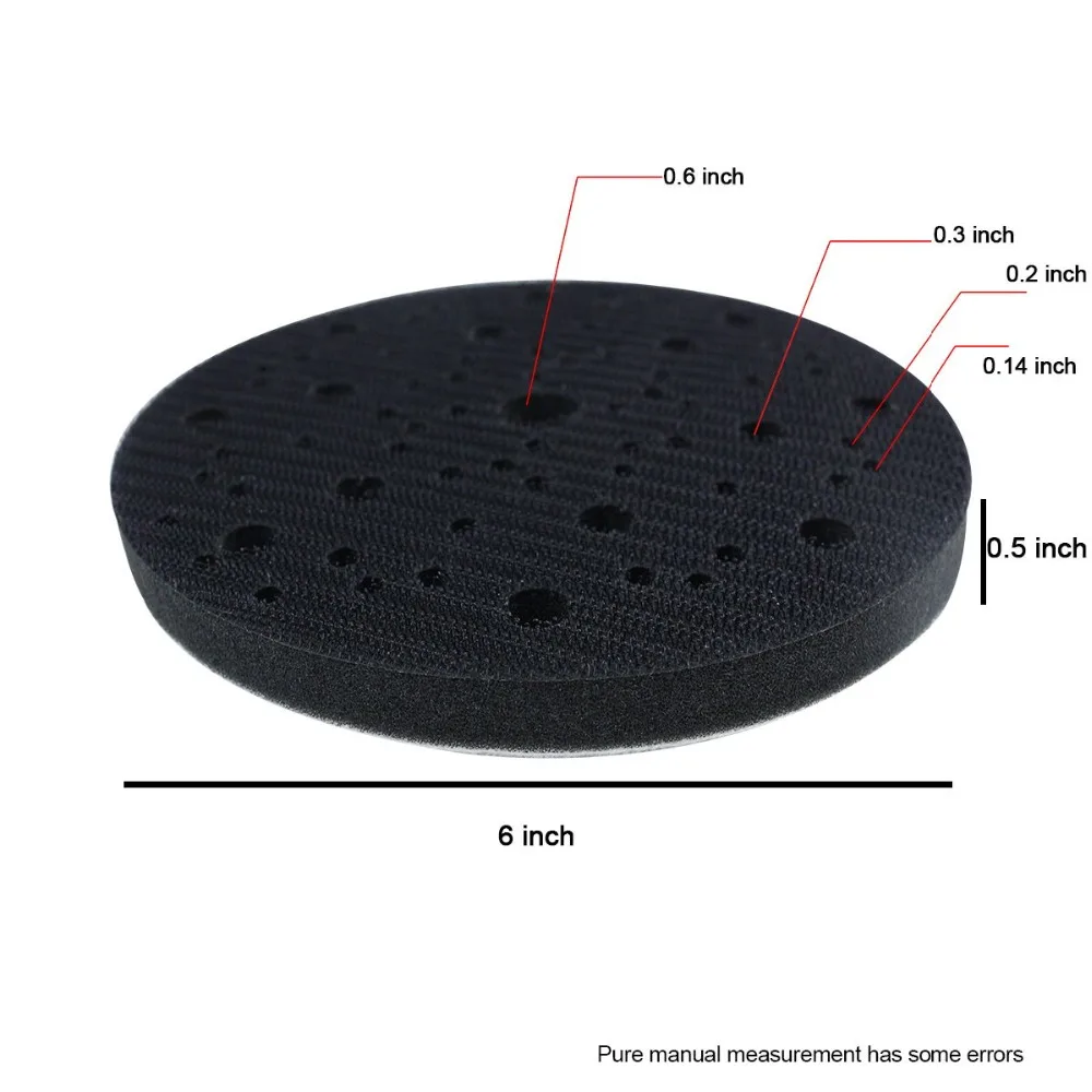 MAXMAN 6 дюймов 70-hole Губка Подушка Флокирование наждачная бумага самоклеящаяся защитная накладка