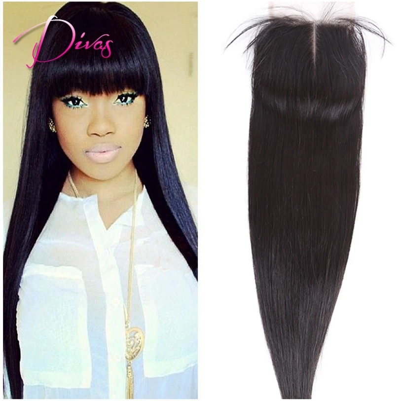 Unprocessed 7a human font b hair b font closure silk font b straight b font font