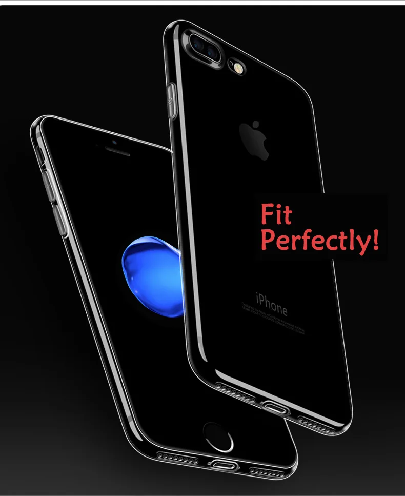 

Back Cover for IPhone 5 6 6S Plus 7 7 Plus 8 Plus Transparent Clear Soft TPU Silicone Silicone Phone Case Protective Cover Coque