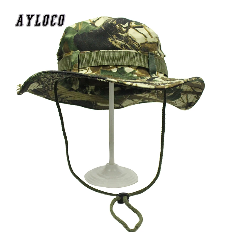 

New Tactical Sunscreen Wide Boonie Bucket Cap Outdoor Camouflage Army Hunting Caps Men Sport Hiking Camping Fishing Hat