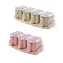 Кухонная коробка для приправ, пластиковый набор банок для приправ, бытовая приправа, MSG коробка для хранения, емкость для соли, емкость для приправ, коробка для приправ, баночки